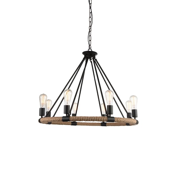 Cwi Lighting Ganges 8 Light Up Chandelier With Black Finish 9671P33-8-101 - main